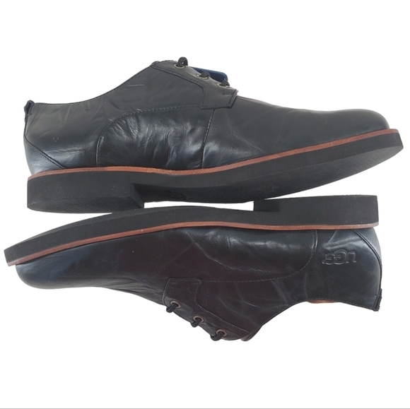 UGG Klayton Black Leather Oxford Shoes Mens 10.5 Business Casual 1002386 main image 7
